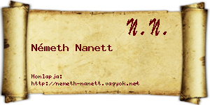 Németh Nanett névjegykártya